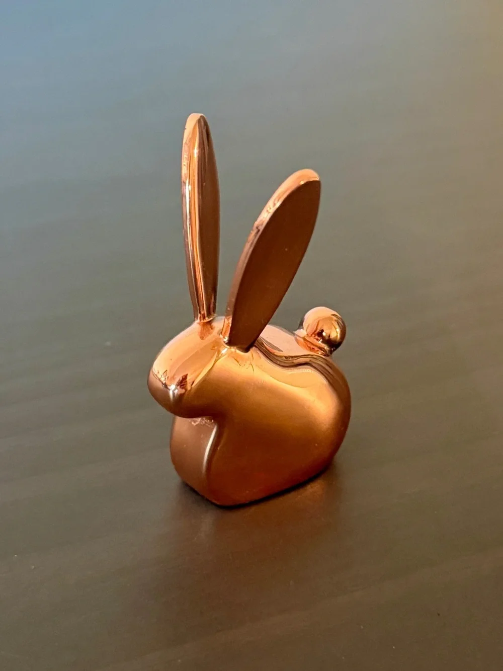 Rose Gold Bunny Ring Holder | Cute Copper Tone Metal Rabbit Jewelry Dish Stand